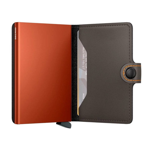 Miniwallet Matte Truffle & Orange