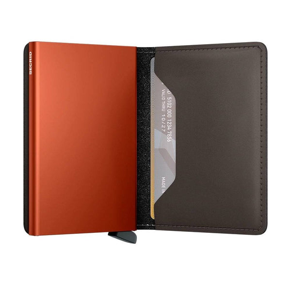 Slimwallet Matte Truffle & Orange