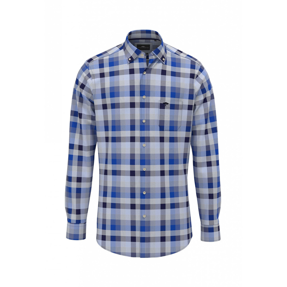 Blue Poplin Checks Shirt