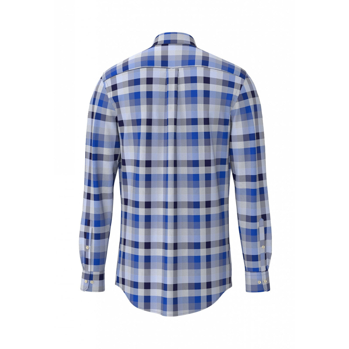 Blue Poplin Checks Shirt