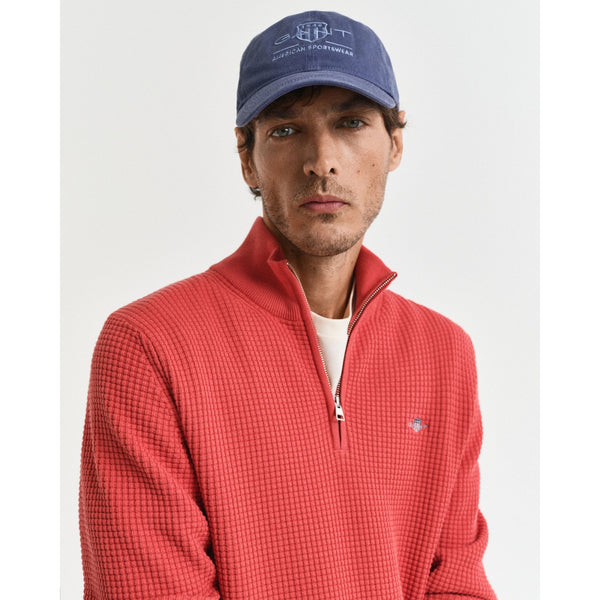 Textured Cotton Half Zip