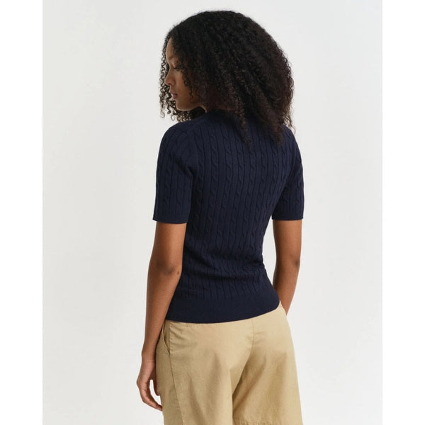 Stretch Cotton Cable Knit Sweater