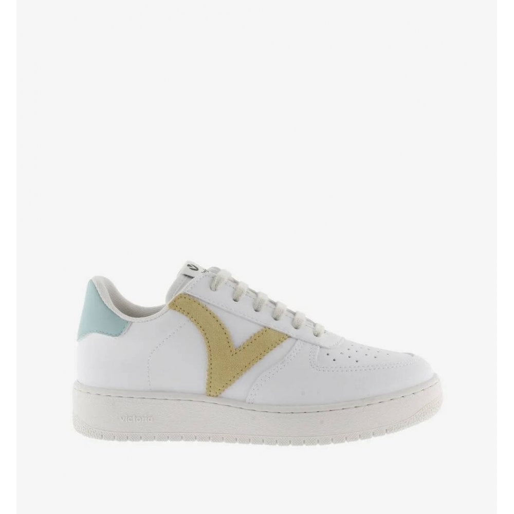 Madrid Contrasting Leather Effect Trainers