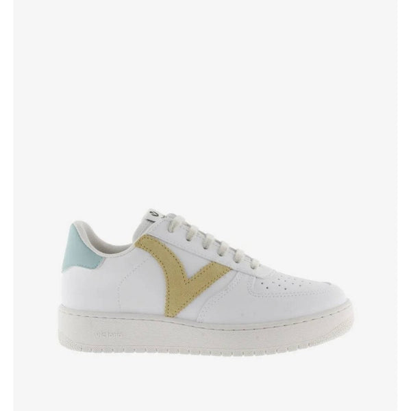 Madrid Contrasting Leather Effect Trainers