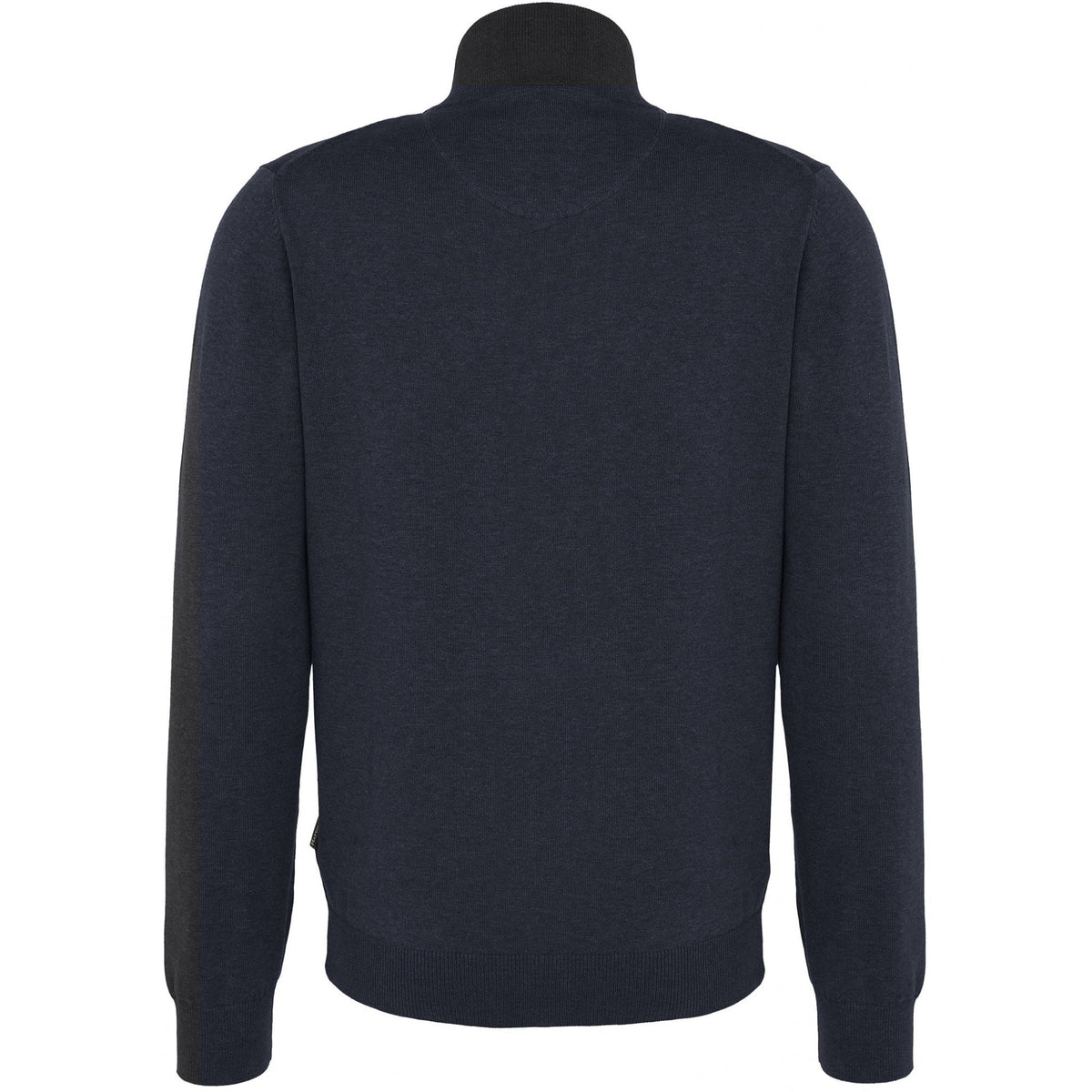 Zip Cotton cardigan With Stand-up Collar