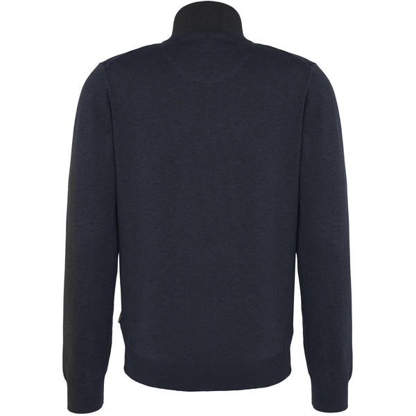 Zip Cotton cardigan With Stand-up Collar