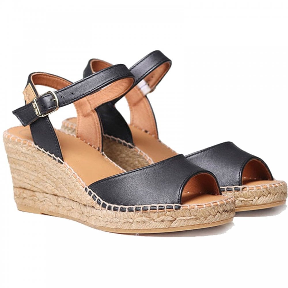 Sia-P Leather Wedge Espadrilles