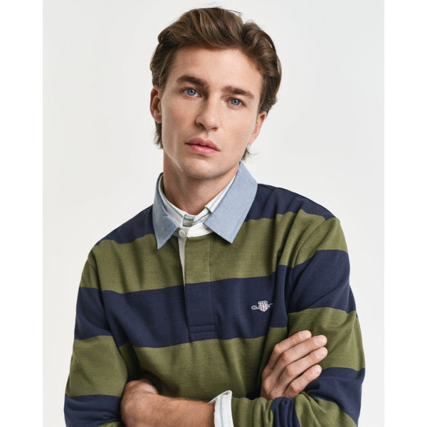 Chambray Collar Striped Heavy Rugger