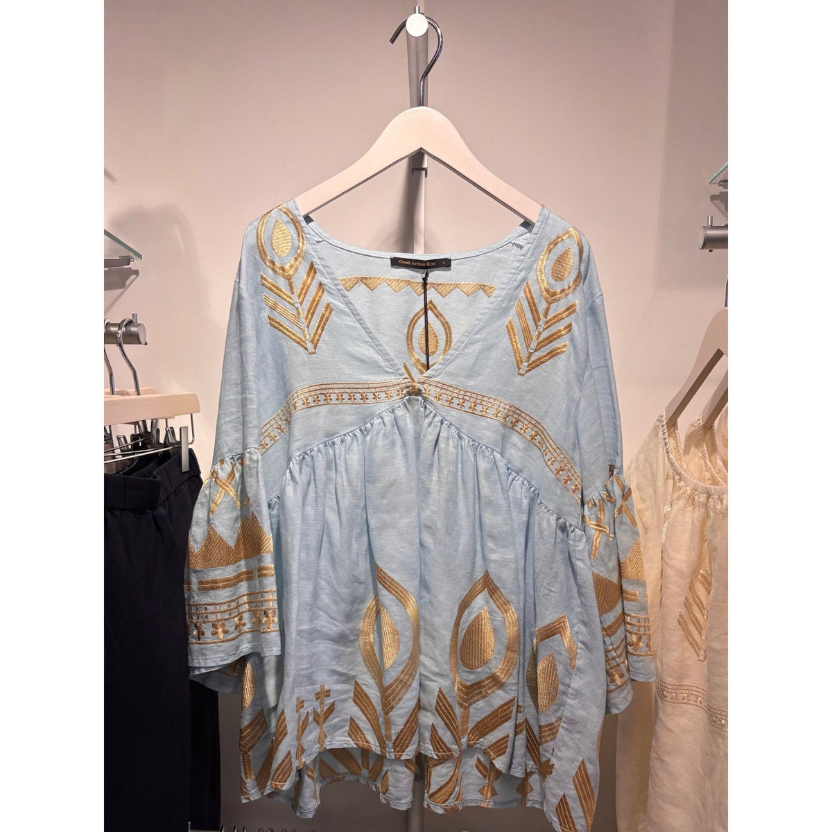 Bell Sleeve Feather Tunic