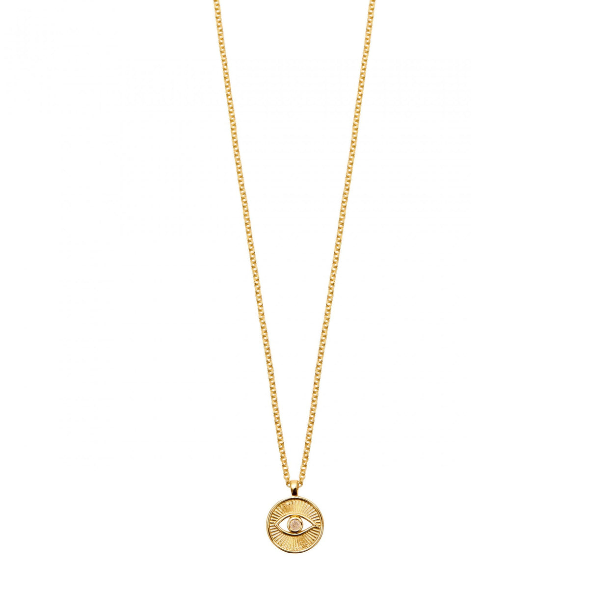 Evil Eye Disc Pendant Necklace