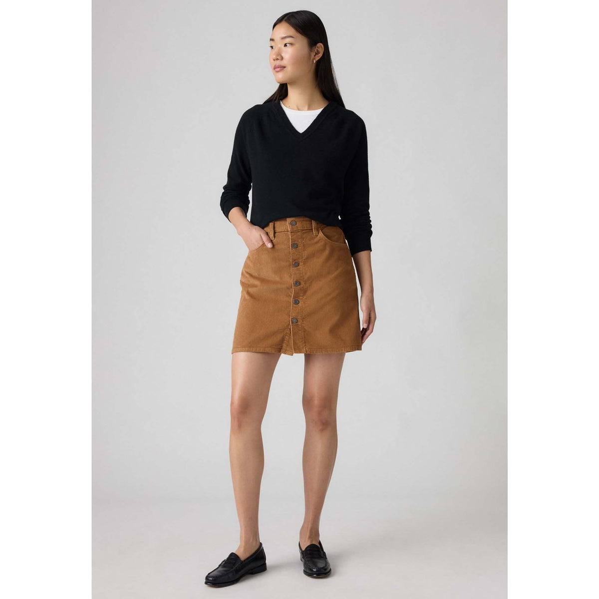 Retro Front Button Skirt