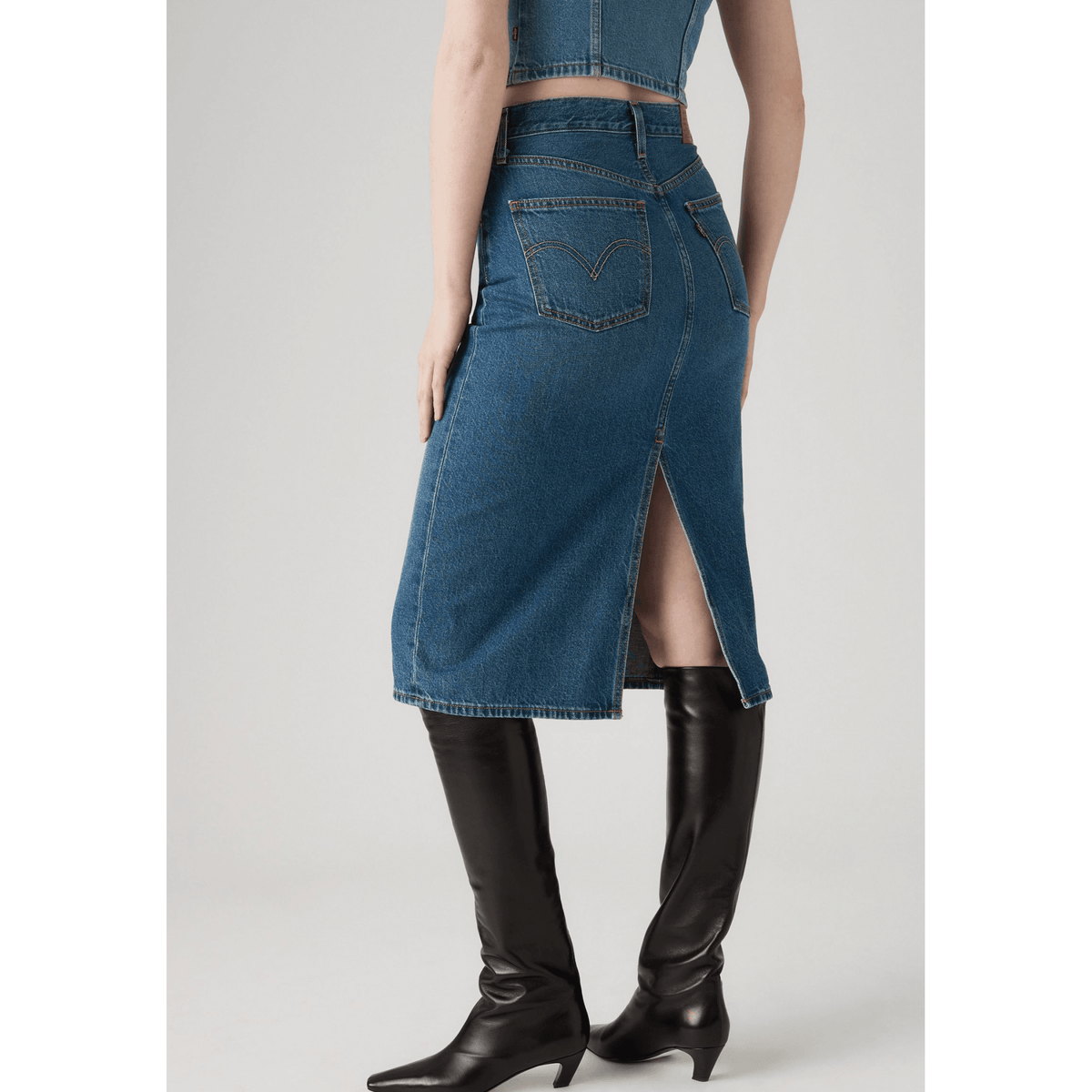 High Rise Slit Skirt
