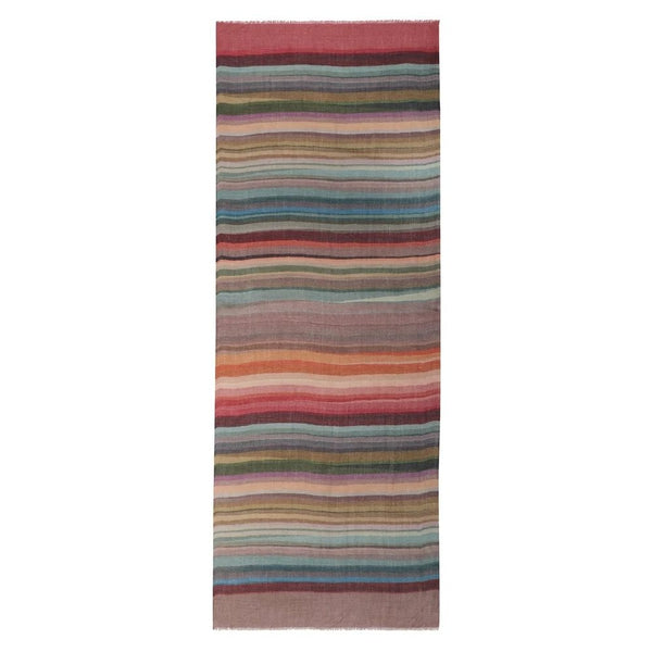 Warm Stripe Wool & Silk Scarf