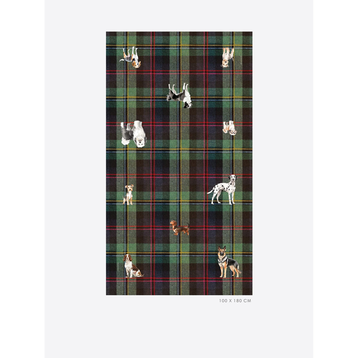 Tartan Scarf with Dogs