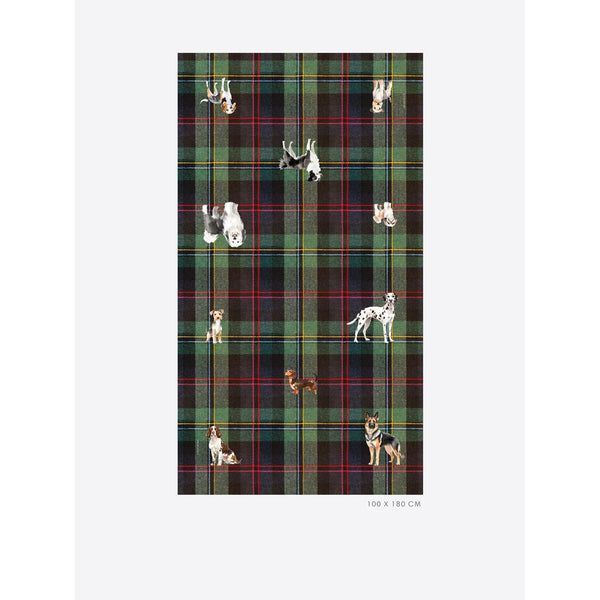 Tartan Scarf with Dogs