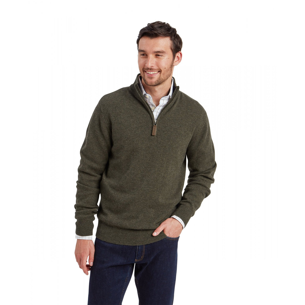 Calton Cotton Cashmere Quarter Zip Jumper