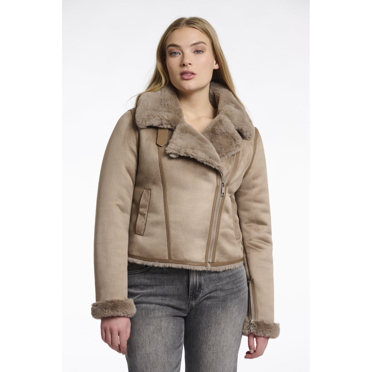 Bacia Faux Fur Biker Jacket