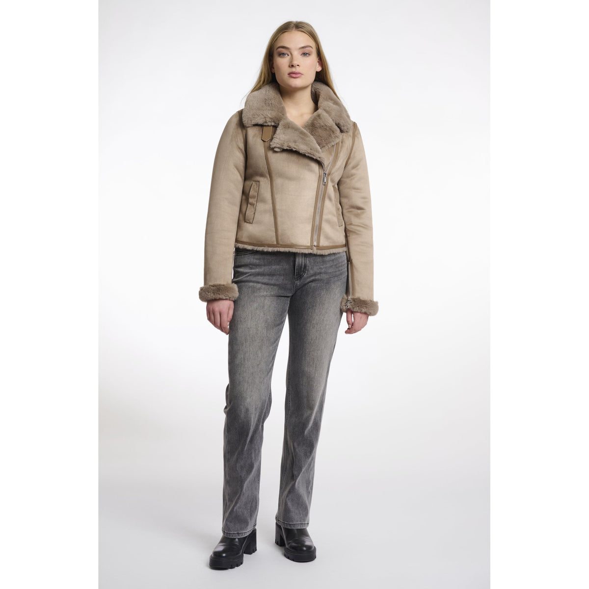 Bacia Faux Fur Biker Jacket