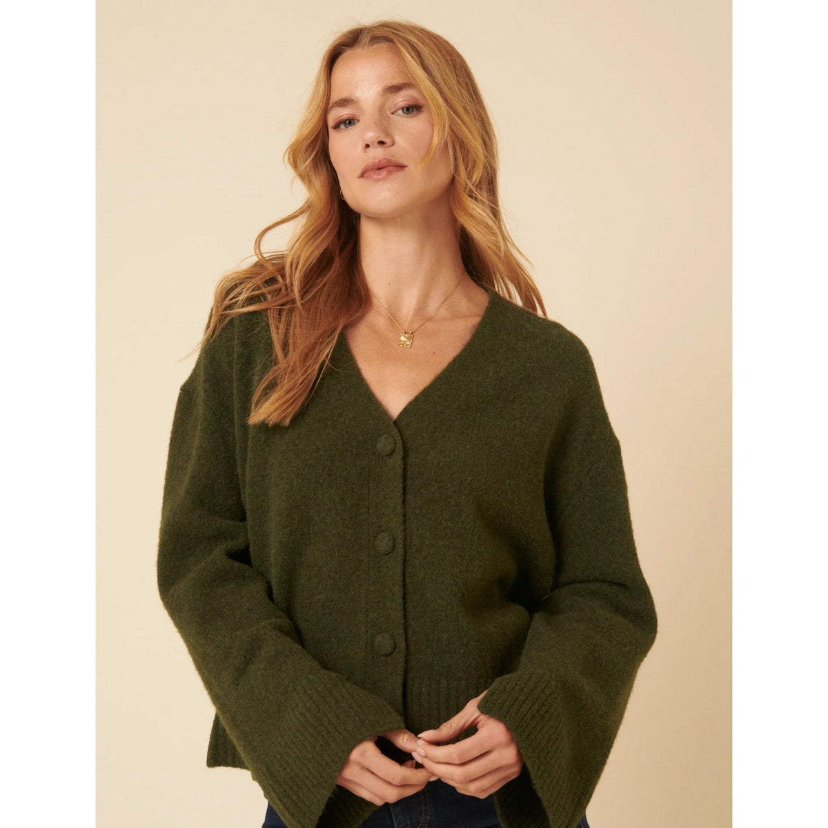 V-Neck Relaxed Fit Cardigan