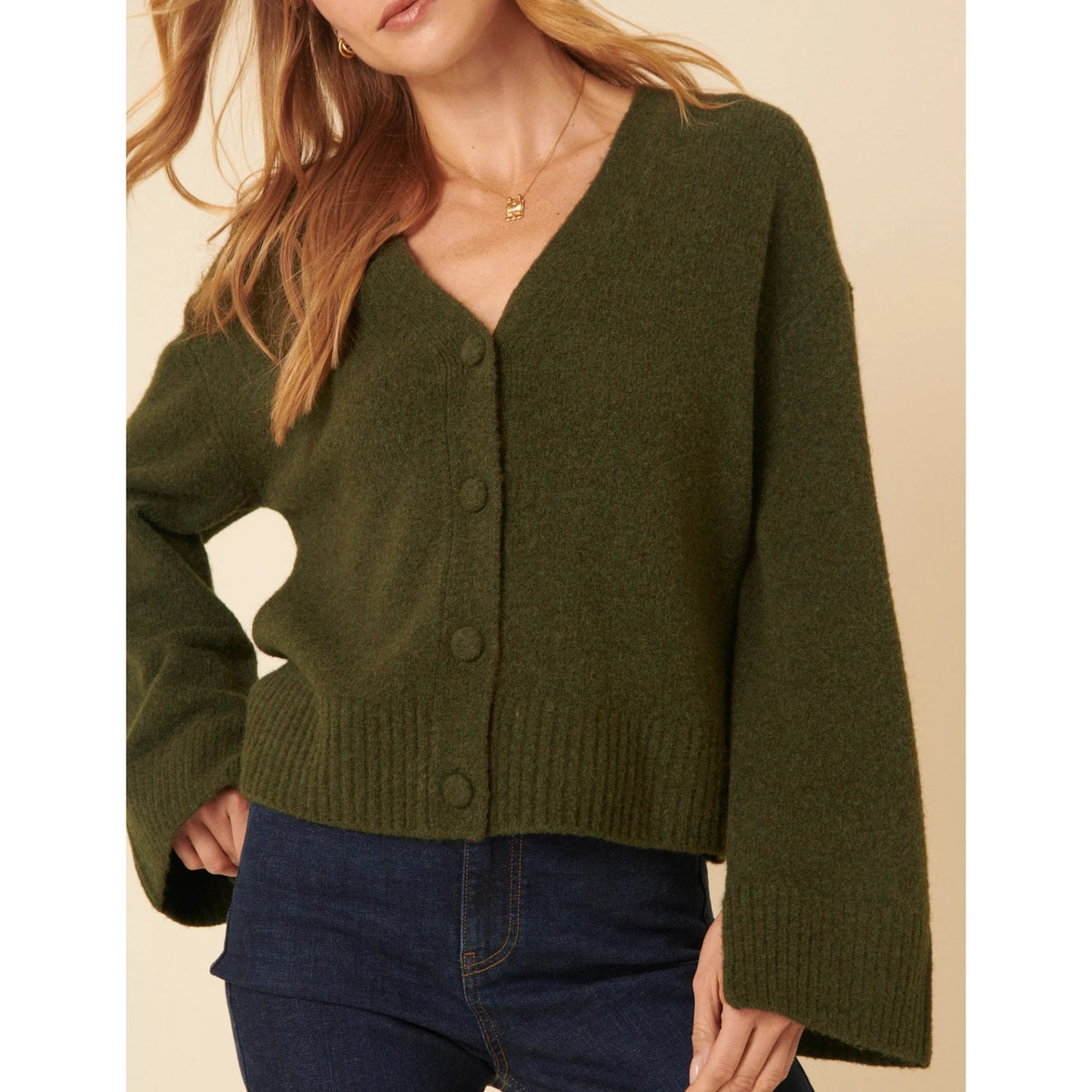 V-Neck Relaxed Fit Cardigan