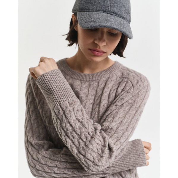 Wool Cable Knit Crew Neck