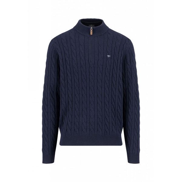 Quarter Zip Cable Knit Jumper