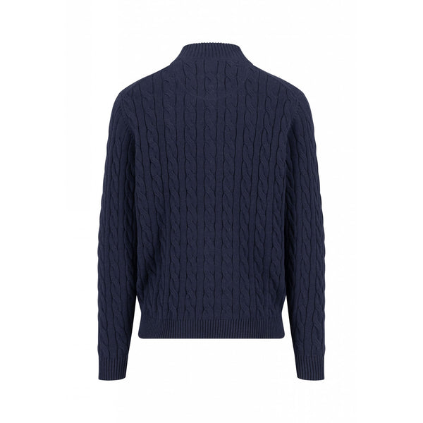 Quarter Zip Cable Knit Jumper