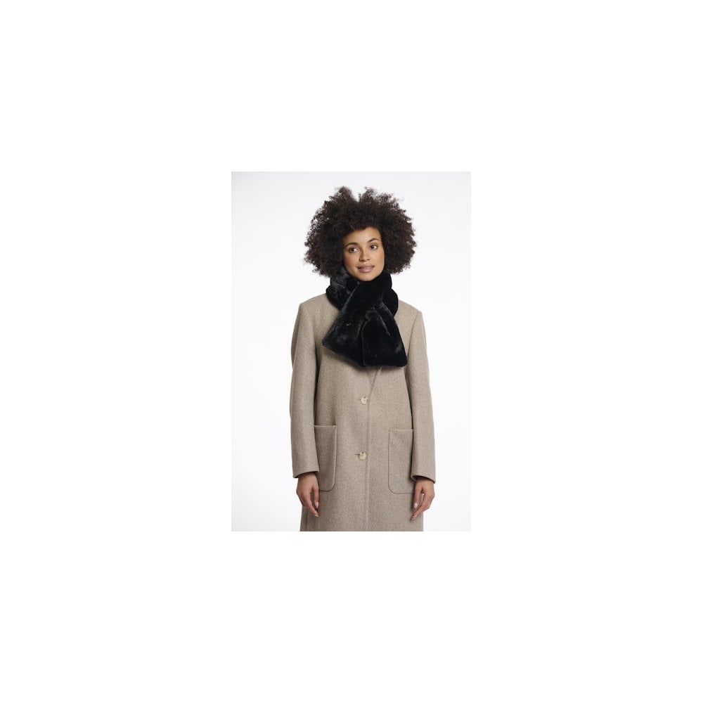 Stip Faux Fur Scarf