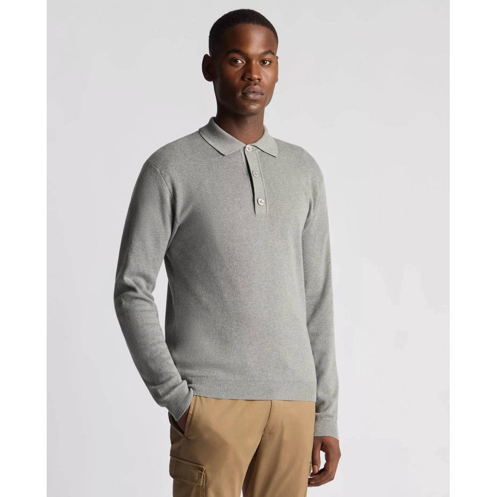 Long Sleeve Cotton Knit Polo