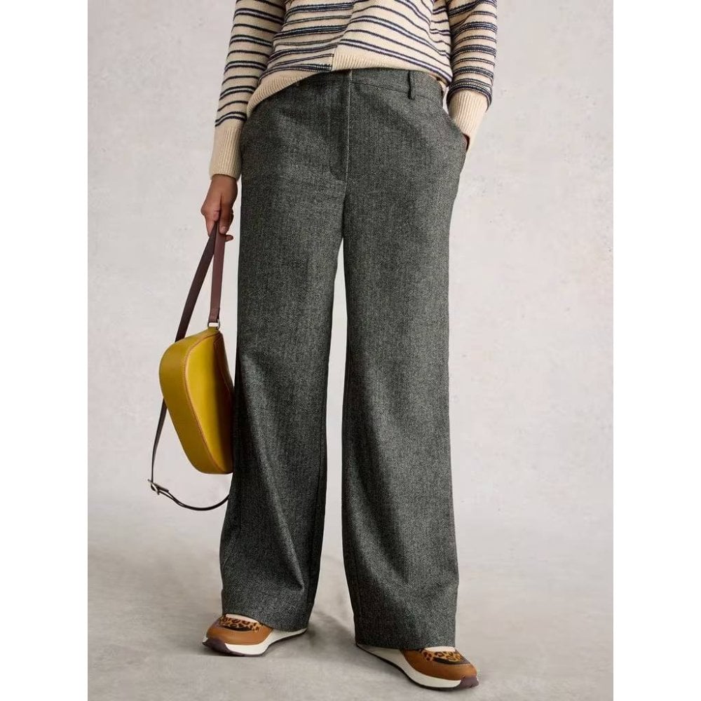 Belle Wide Leg Tweedy Trousers