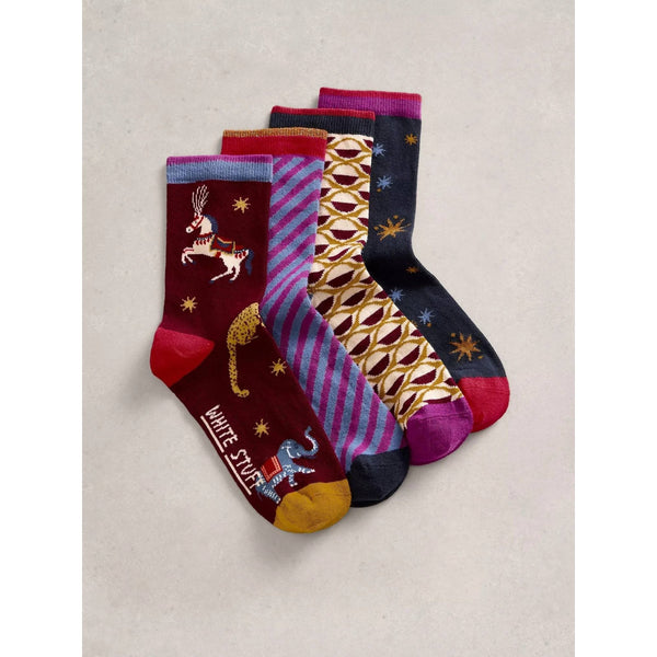 4 Pack Circus Ankle Socks