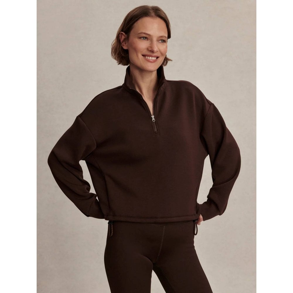 Sian Cropped Half-Zip Sweat