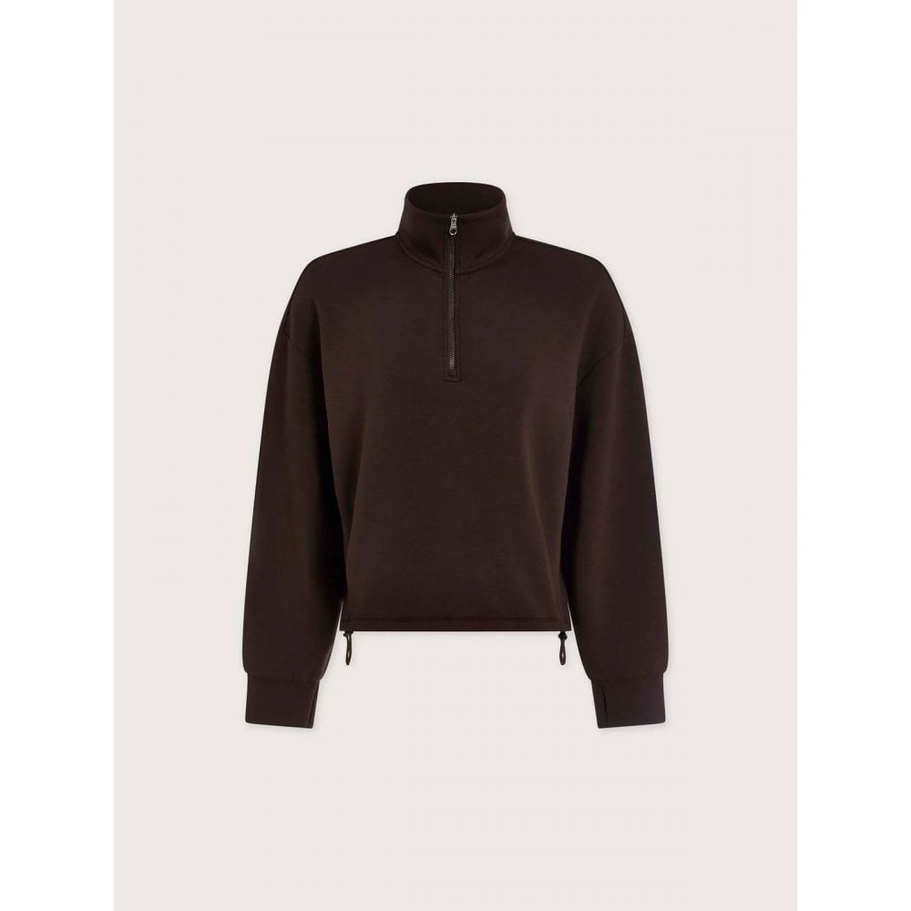 Sian Cropped Half-Zip Sweat