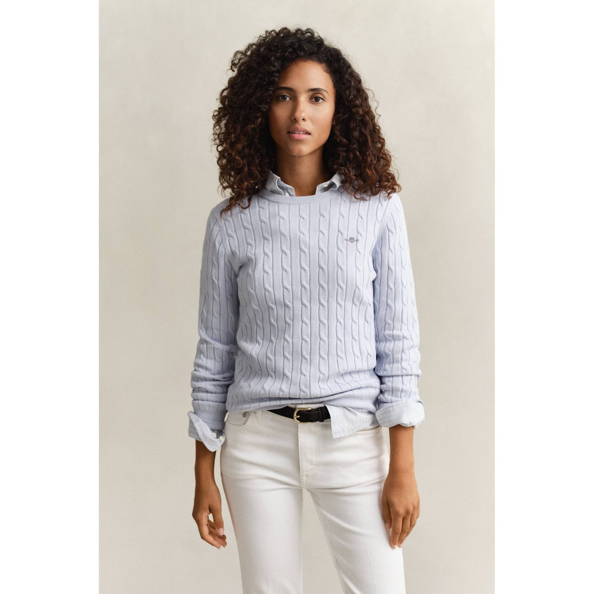 Cable Knit Crew Neck Sweater