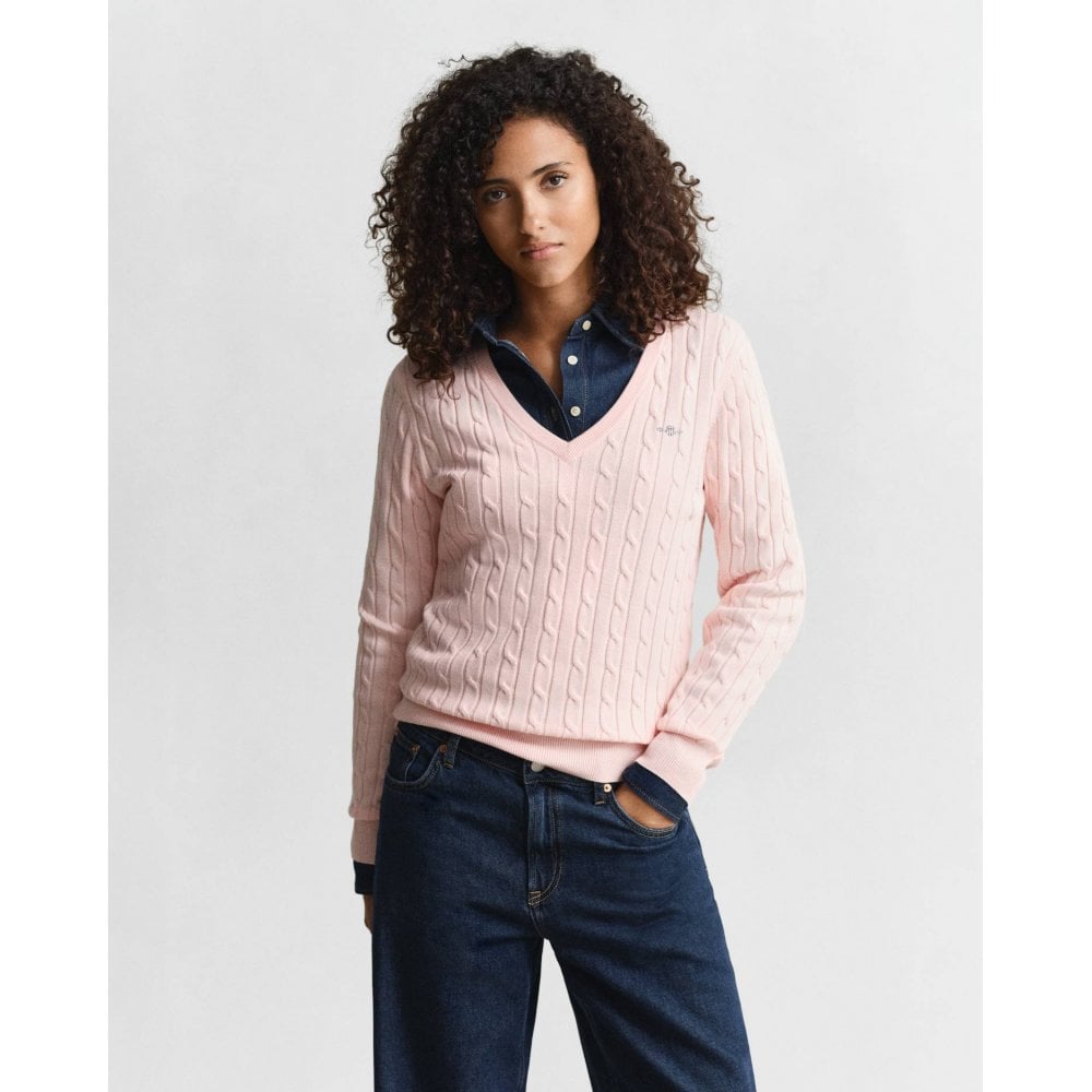 Cable Knit V-Neck Sweater