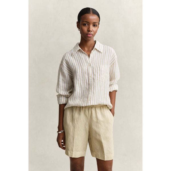 Relaxed Fit Striped Linen Shirt