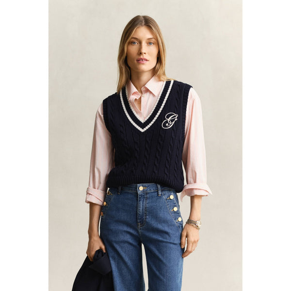 Cotton Cable Knit Vest