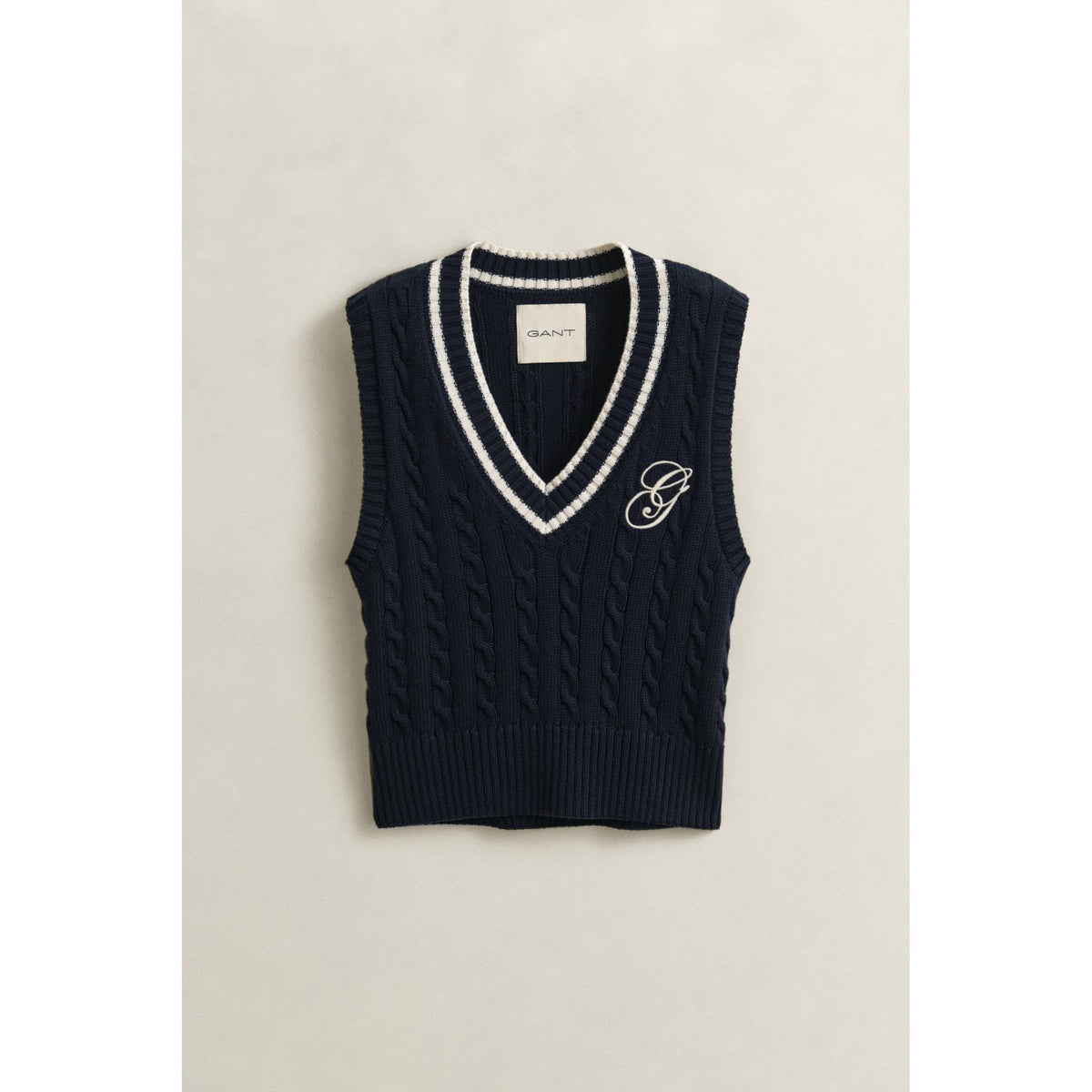 Cotton Cable Knit Vest