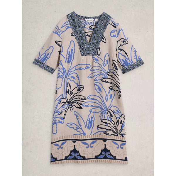 Ash Notch Neck Linen Dress
