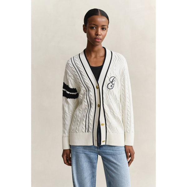 Varsity Cable Knit Cardigan