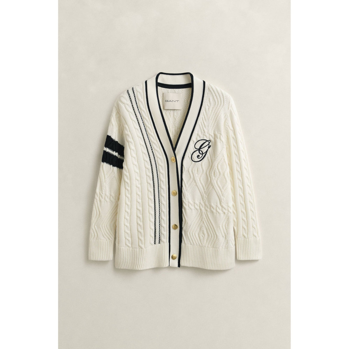 Varsity Cable Knit Cardigan