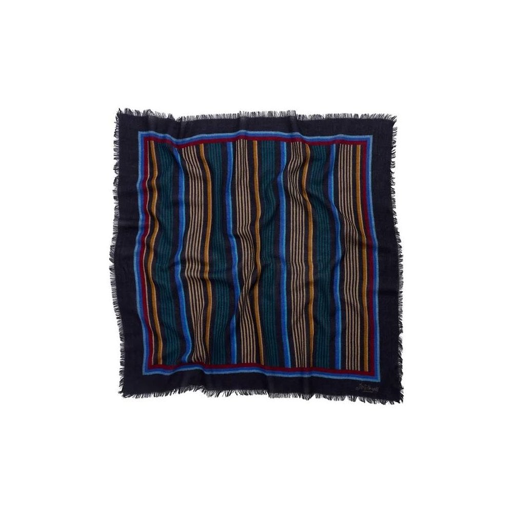Stripe Merino Wool Square Scarf