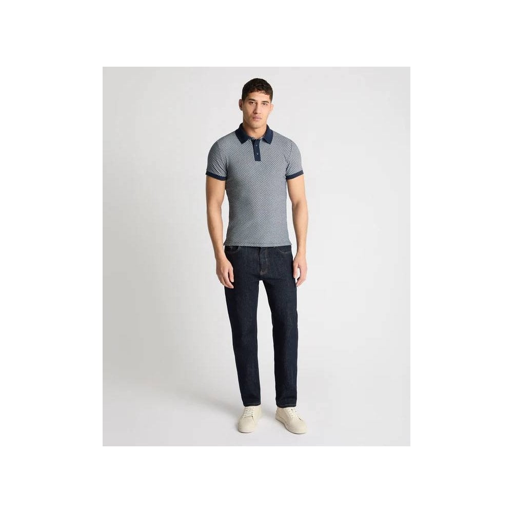 Weave Design Stretch Polo Shirt
