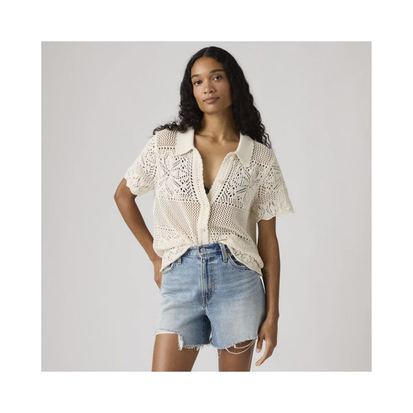 Susanna Floral Crochet Shirt