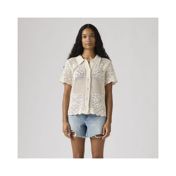 Susanna Floral Crochet Shirt