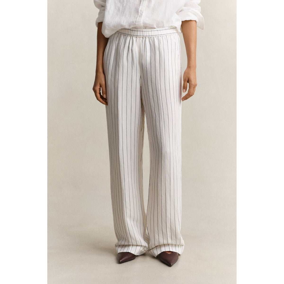 Striped Linen Blend Pants