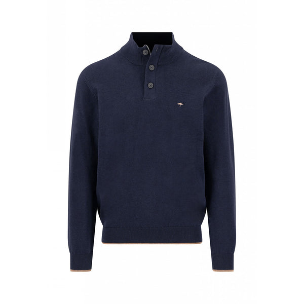Troyer-Zip Knitted Sweater