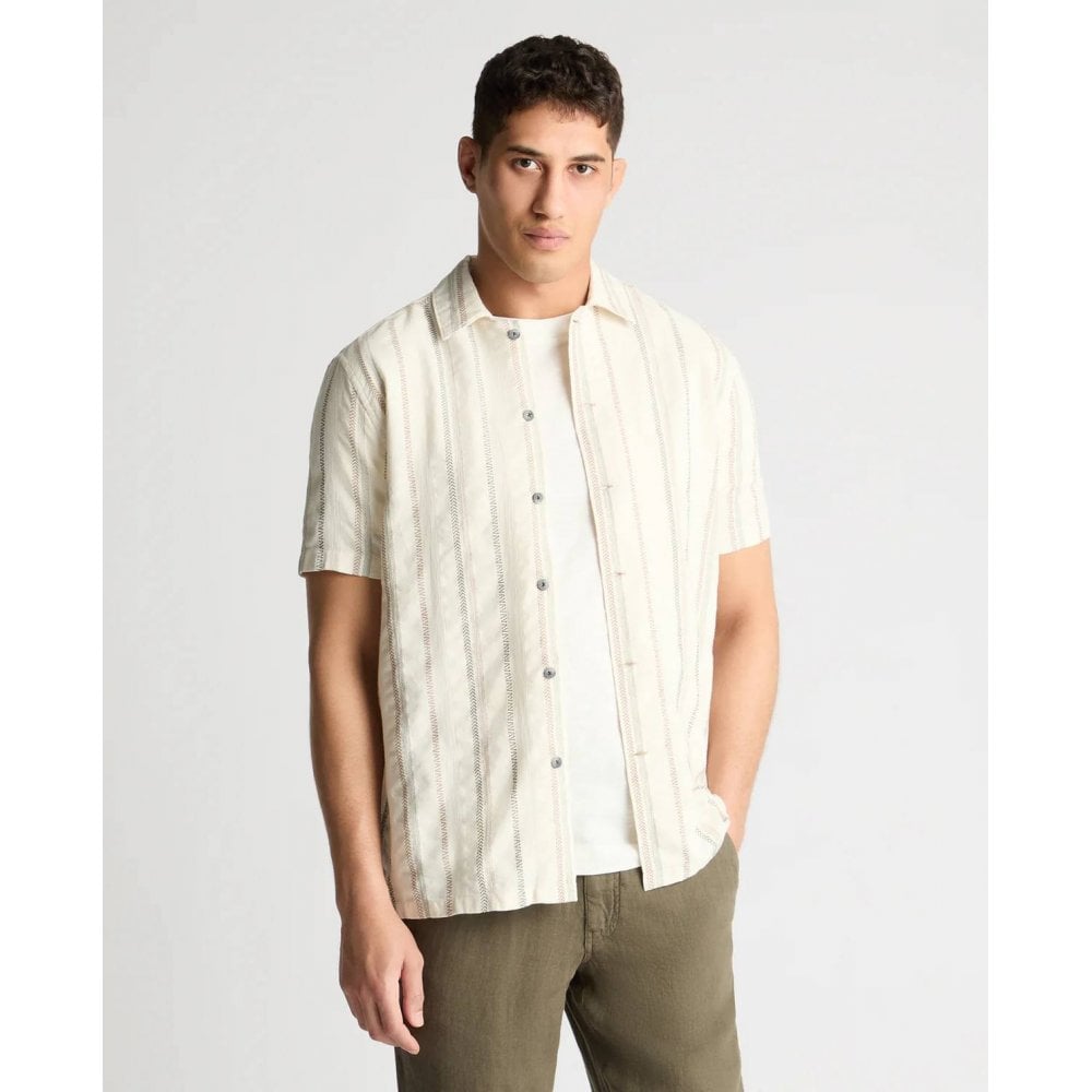 Tapered Fit Cotton Print Shirt