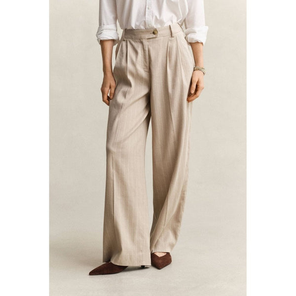 Pinstripe Linen Blend Trousers