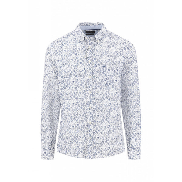 Blue Flower Print Shirt